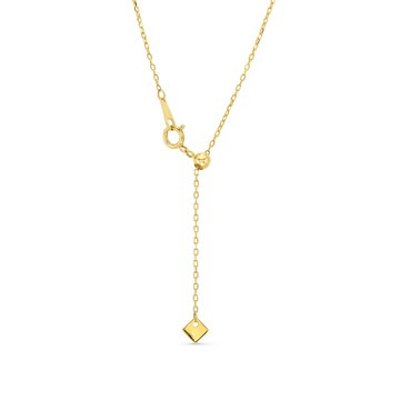 Alternating Round and Baguette Diamond V Shape Pendant In Yellow Gold 18K