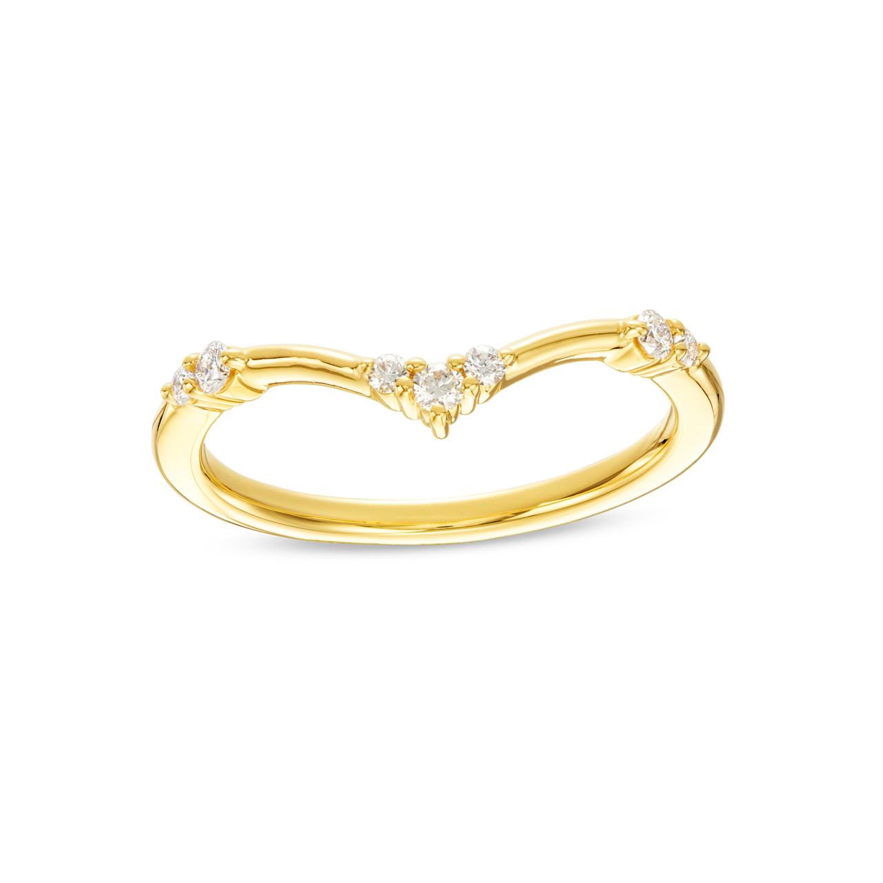 Artcarved Curved Diamond Cluster "V" Wedding Band 1