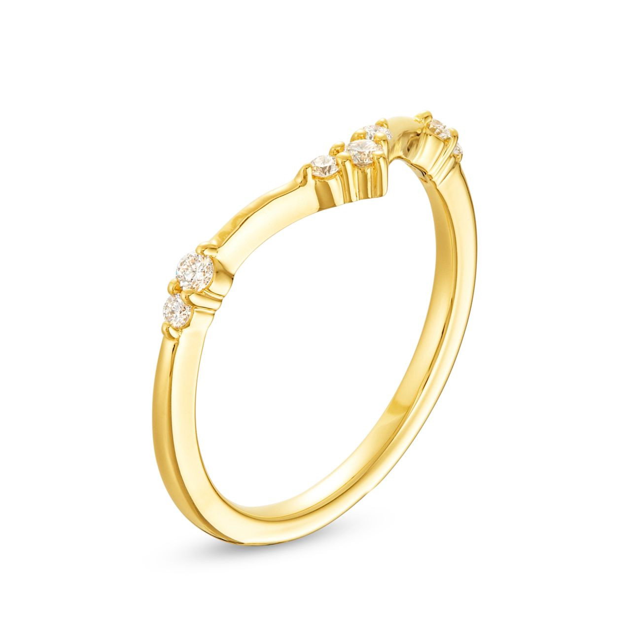 Artcarved Curved Diamond Cluster "V" Wedding Band 2