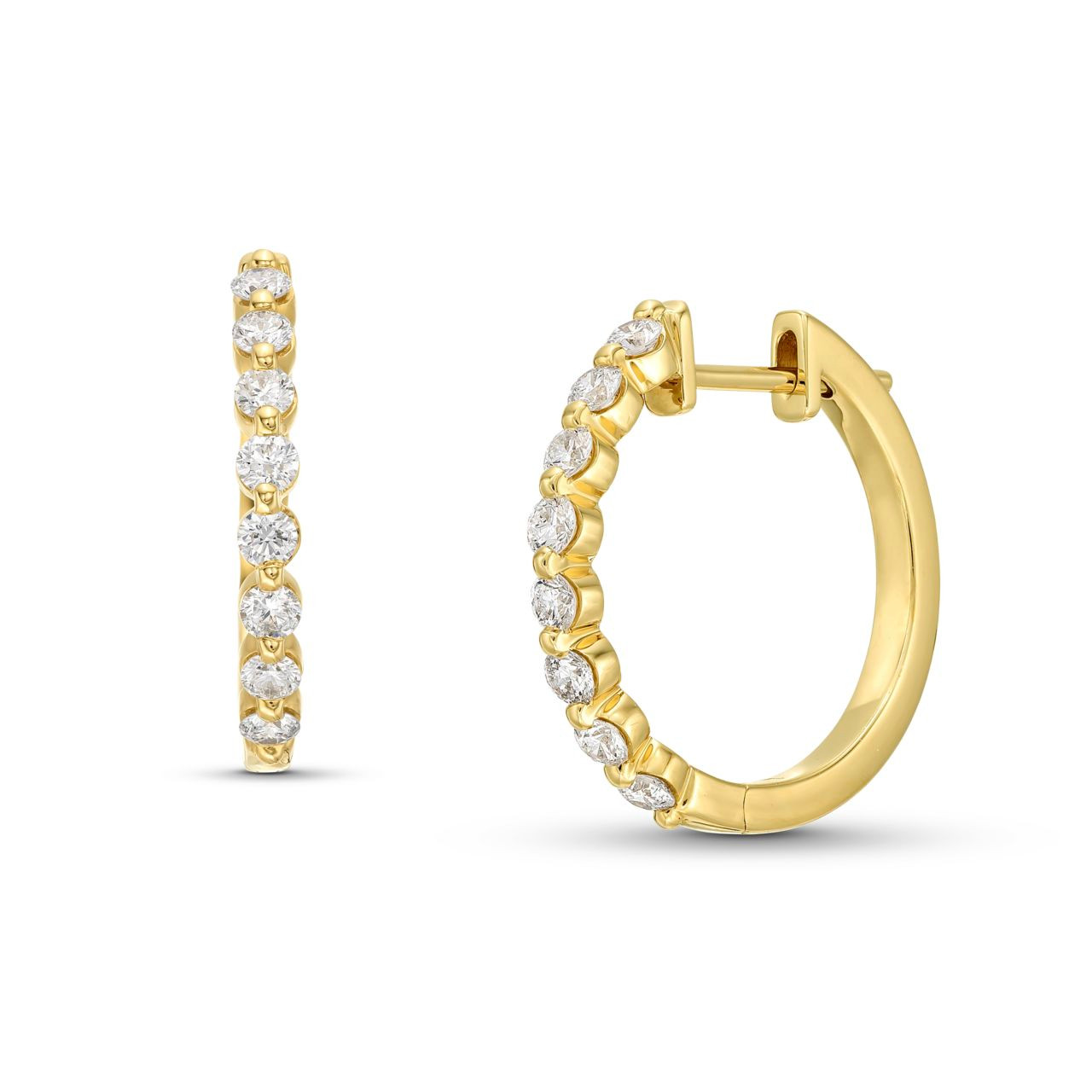 Round Diamond 0.75 inch Hoop Earrings