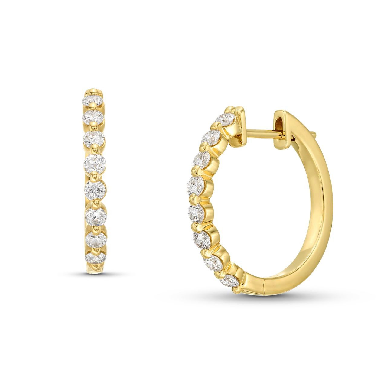 Round Diamond 0.75 inch Hoop Earrings
