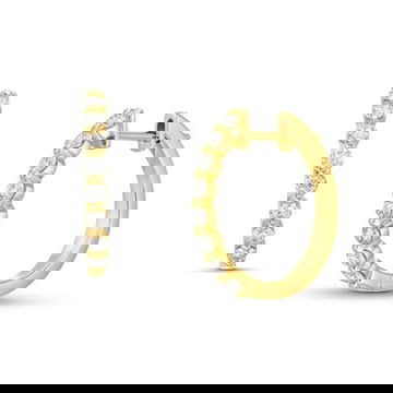 Round Diamond 0.75 inch Hoop Earrings