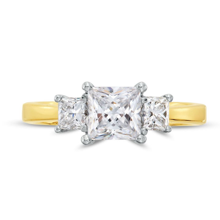 Princess Diamond Three Stone Engagement Setting By Diamonds Direct Designs