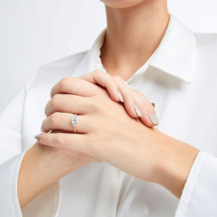 Princess Diamond Three Stone Engagement Setting By Diamonds Direct Designs