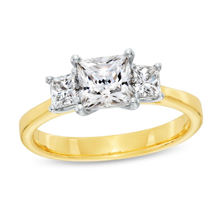 Princess Diamond Three Stone Engagement Setting By Diamonds Direct Designs