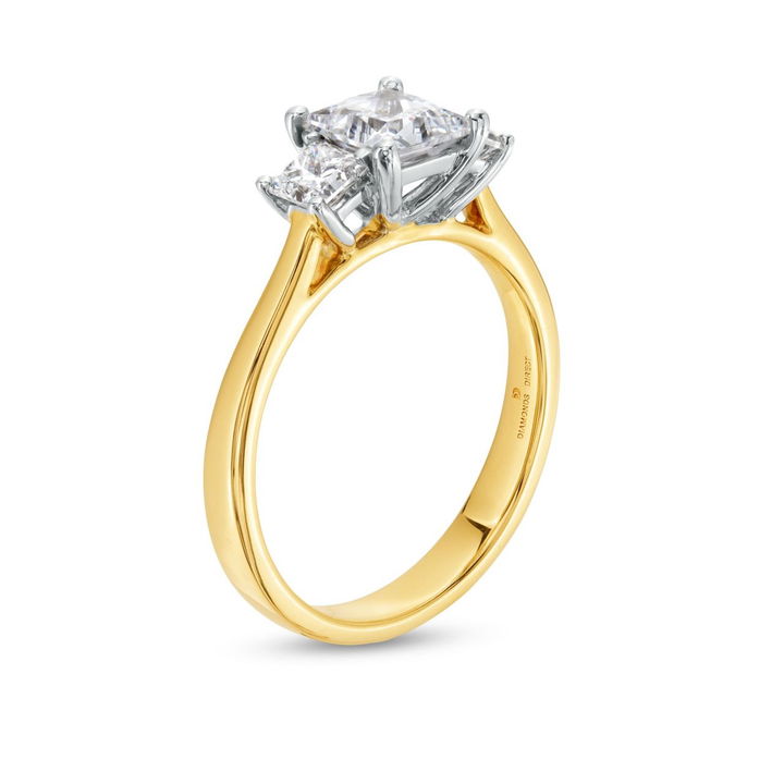 Princess Diamond Three Stone Engagement Setting By Diamonds Direct Designs