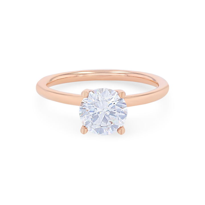 White Gold 14K Sylvie Solitaire Hidden Diamond Accent Engagement Setting