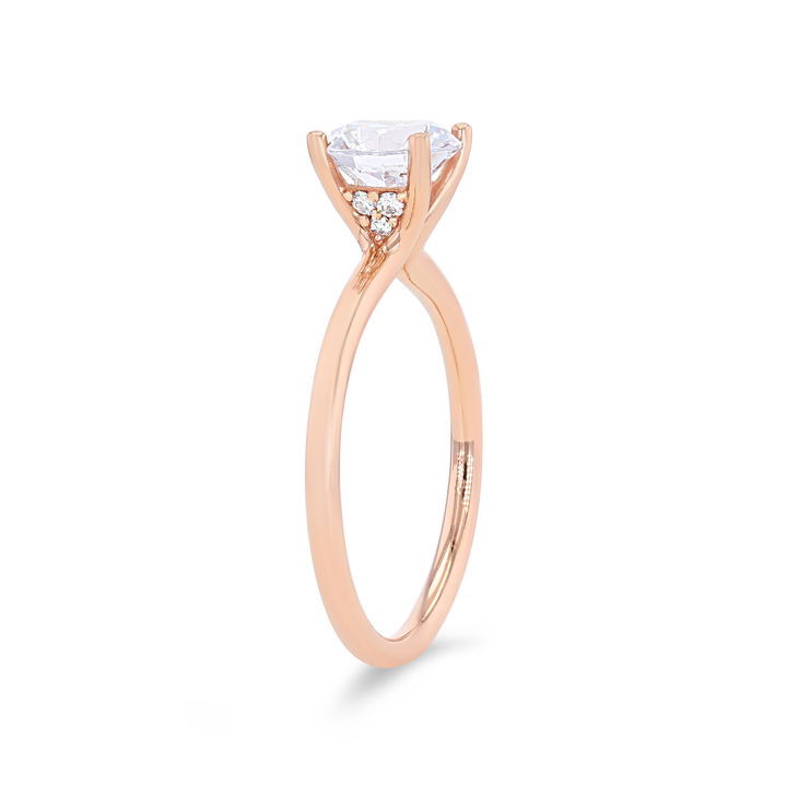 White Gold 14K Sylvie Solitaire Hidden Diamond Accent Engagement Setting