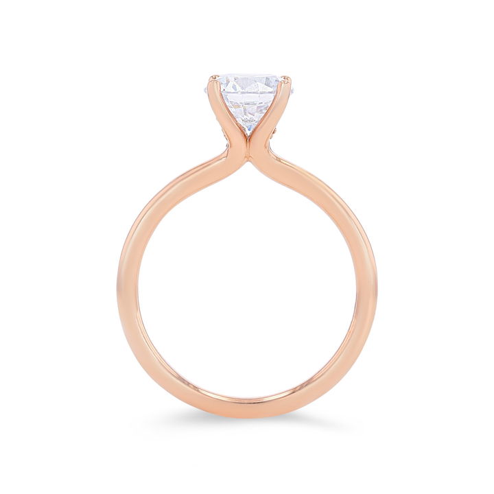 White Gold 14K Sylvie Solitaire Hidden Diamond Accent Engagement Setting