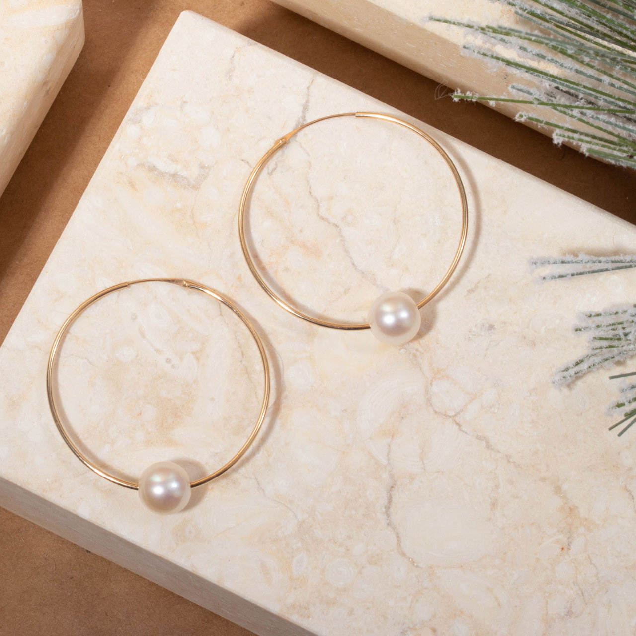Freshwater Pearl Endless Hoop Earrings 2