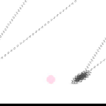 Ruby And Diamond Halo Pendant Necklace