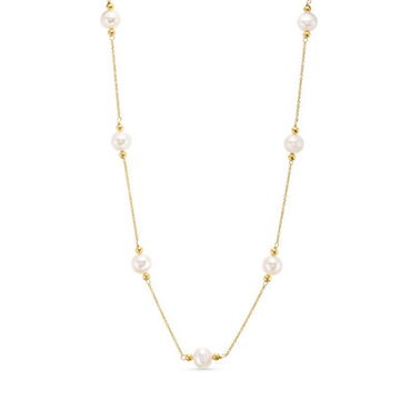 Freshwater Tin Cup Pearl Necklace