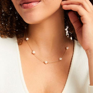 Freshwater Tin Cup Pearl Necklace