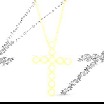 Bezel Diamond Cross Necklace
