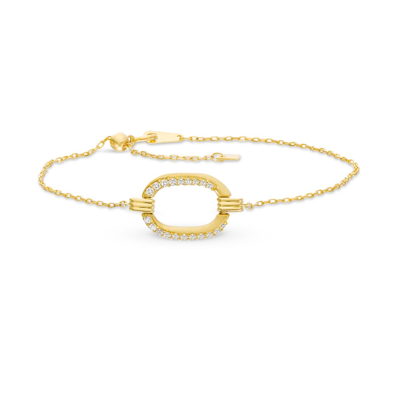 Diamond Single Link Adjustable Bracelet 0
