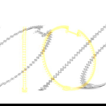 Classic 1.50" In/Out Diamond Hoop Earrings