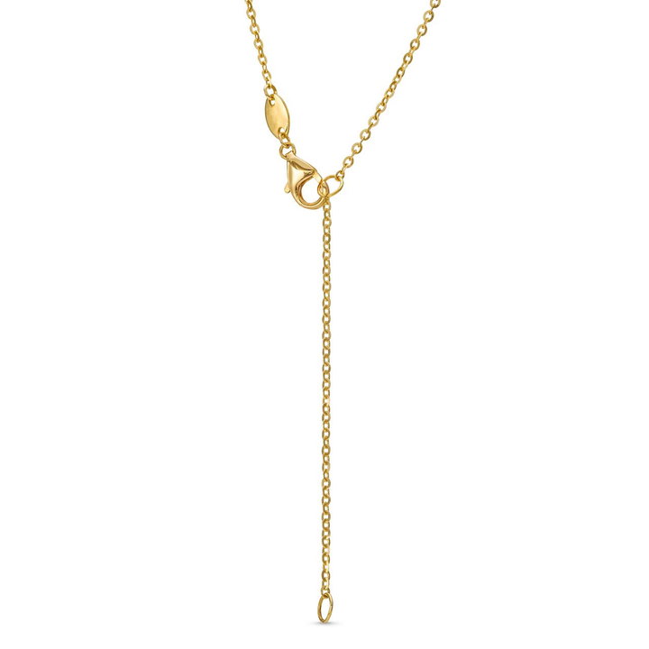 Turquoise Enamel Station Necklace In Solid 14K Yellow Gold