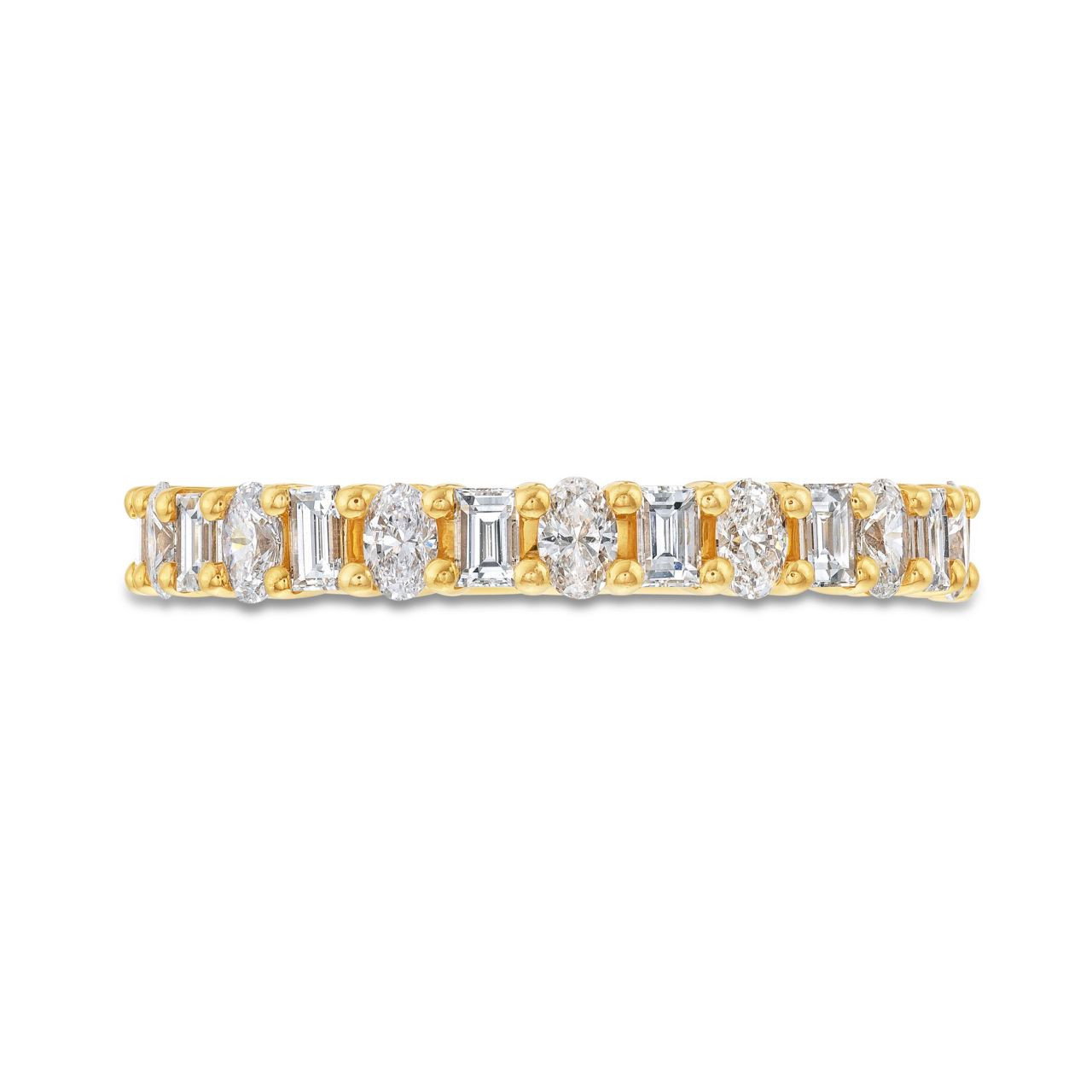 Alternating Baguette and Oval Cut Diamond Wedding Band 0