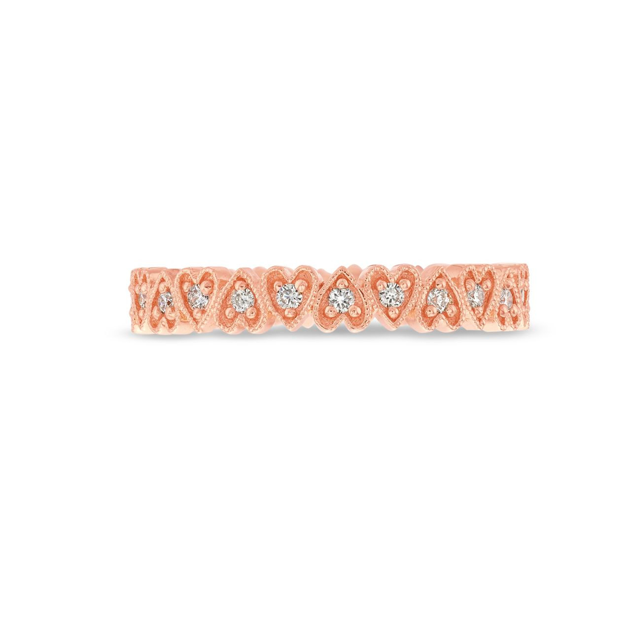 Milgrain Heart Shape Eternity Band