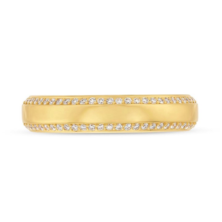 Yellow Gold 18K Tacori Bevel Edge Diamond Wedding Band