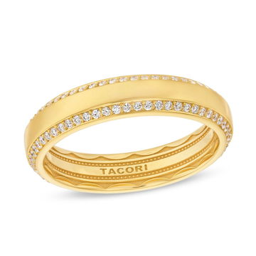 Tacori Bevel Edge Diamond Wedding Band In Platinum