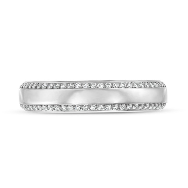 Tacori Bevel Edge Diamond Wedding Band In Platinum