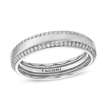 Tacori Bevel Edge Diamond Wedding Band In Platinum