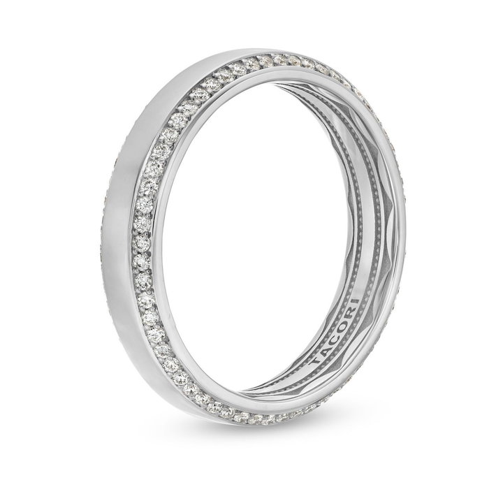Tacori Bevel Edge Diamond Wedding Band In Platinum