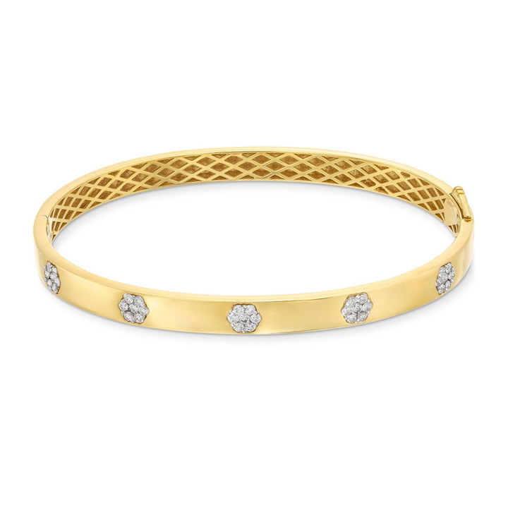 Simon G. Diamond Flower Station Bangle Bracelet