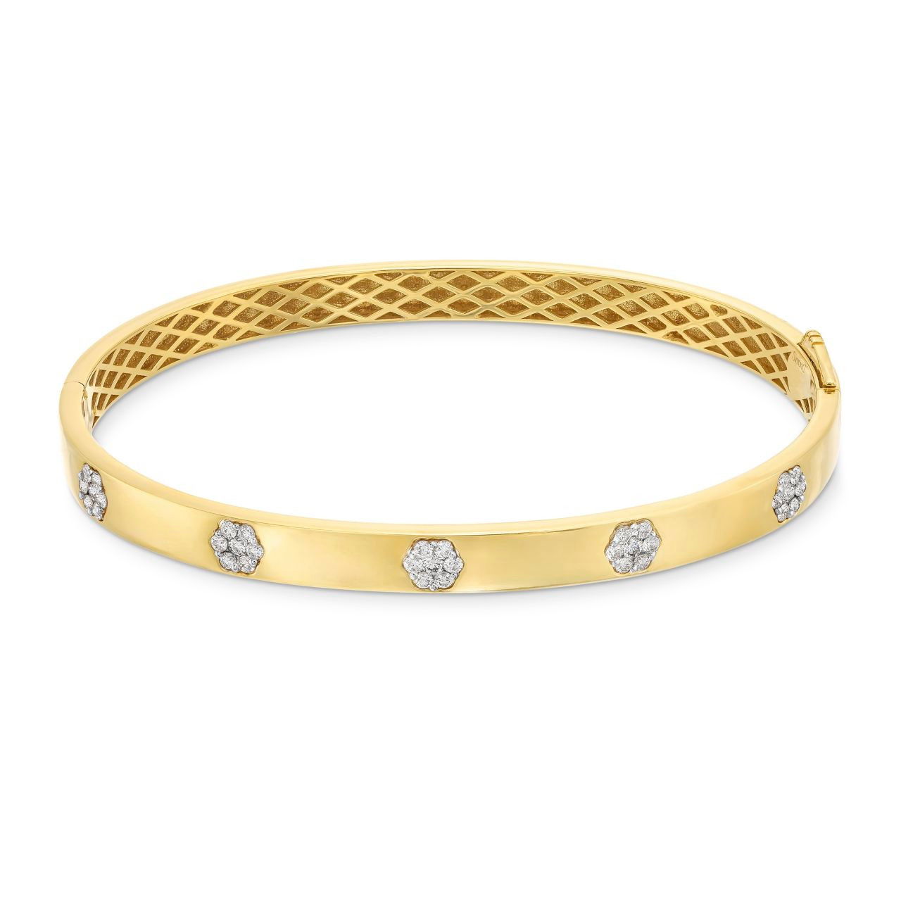 Simon G. Diamond Flower Station Bangle Bracelet 0