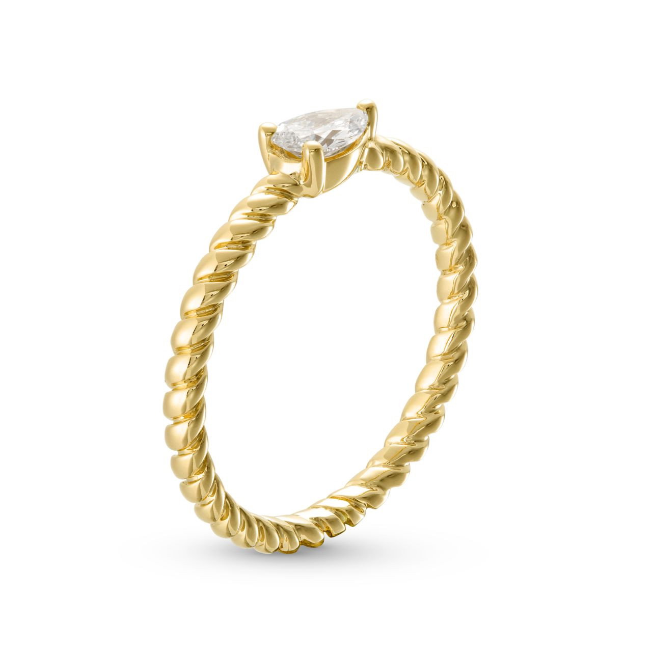 Pear Shape Diamond Horizontal Twist Ring