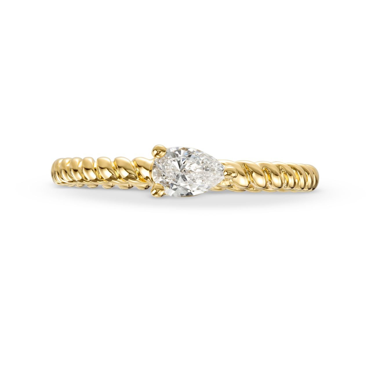 Pear Shape Diamond Horizontal Twist Ring
