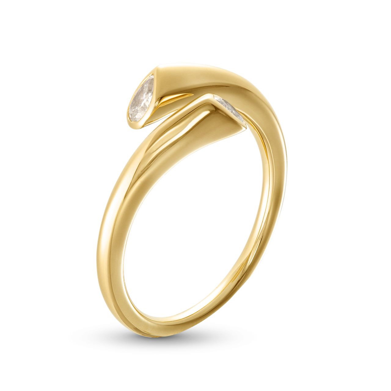 Pear Shape Diamond Bezel Open Ring 2