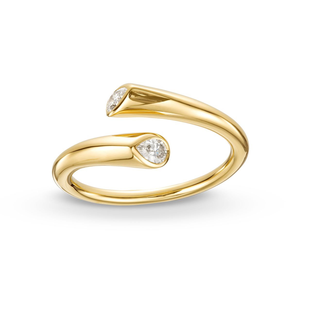 Pear Shape Diamond Bezel Open Ring 3