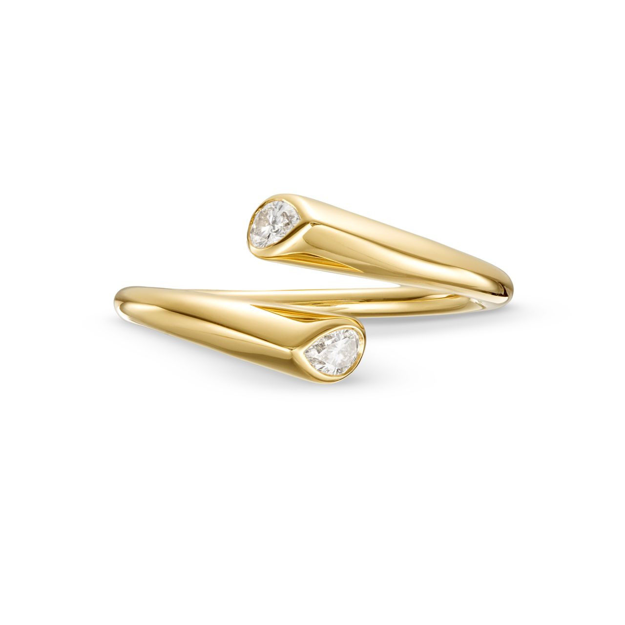 Pear Shape Diamond Bezel Open Ring 0