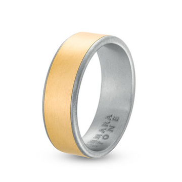 14K Gold And Tantalum Edge 7.5mm Wedding Band