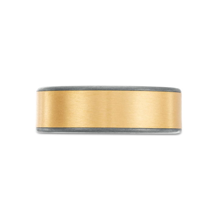 14K Gold And Tantalum Edge 7.5mm Wedding Band