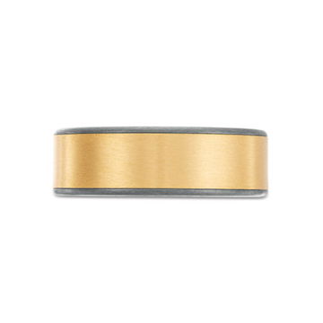 14K Gold And Tantalum Edge 7.5mm Wedding Band