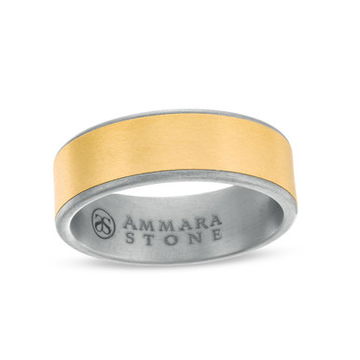 14K Gold And Tantalum Edge 7.5mm Wedding Band