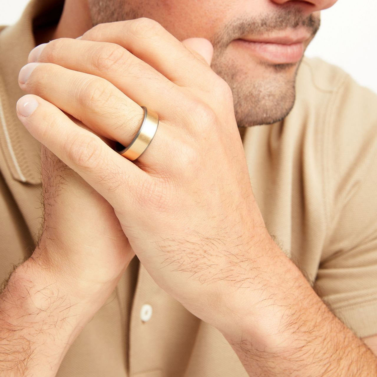 14K Gold And Tantalum Edge 7.5mm Wedding Band 3