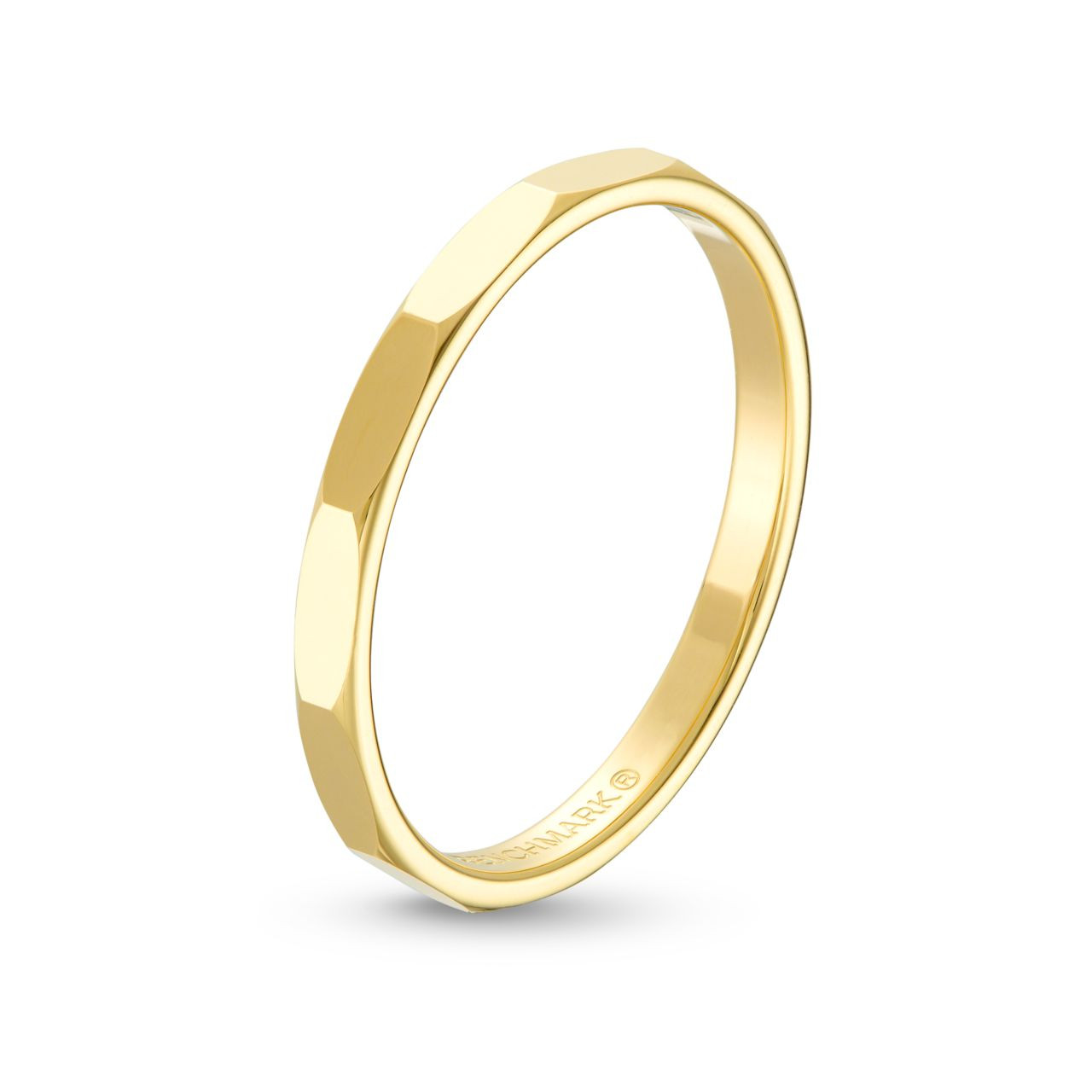 High Polish Faceted Pattern 2mm Wedding Band 2