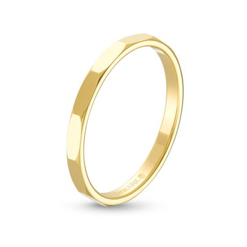 High Polish Faceted Pattern 2mm Wedding Band