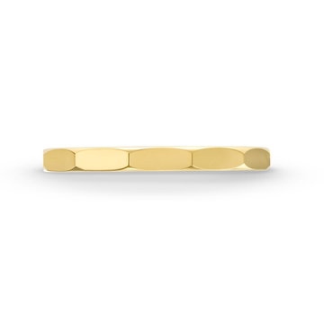 High Polish Faceted Pattern 2mm Wedding Band