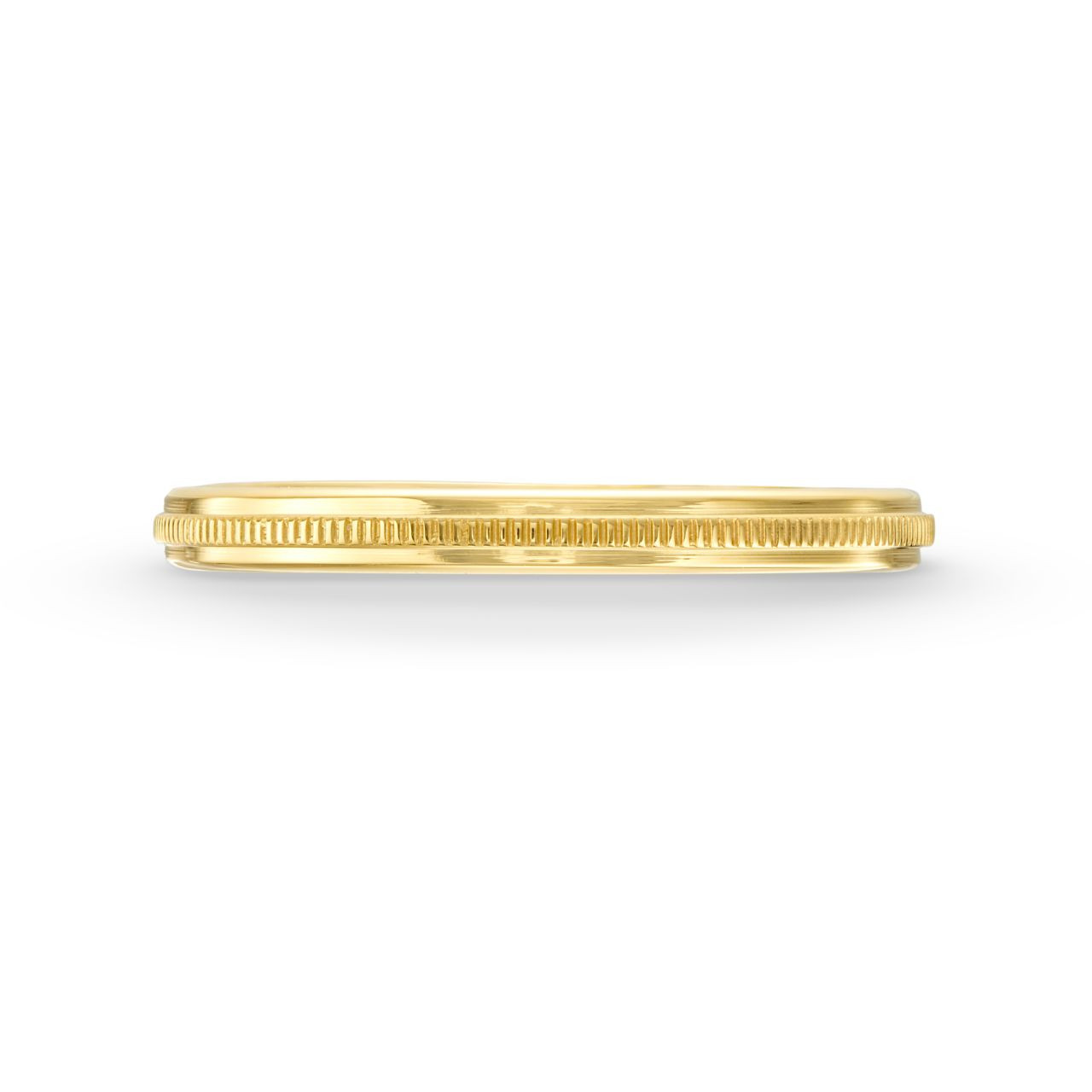 High Polish Milgrain Center 2mm Wedding Band 0