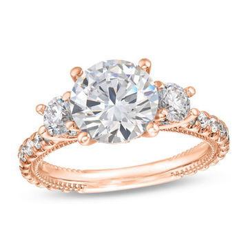 Verragio Renaissance Three Stone Diamond Accented Engagement Setting