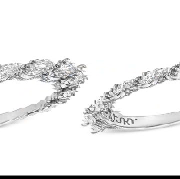 Tacori Sculpted Crescent Pear Diamond 3/4 Way Wedding Band