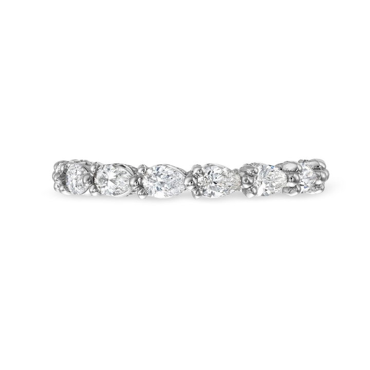 Tacori Sculpted Crescent Pear Diamond 3/4 Way Wedding Band In Platinum