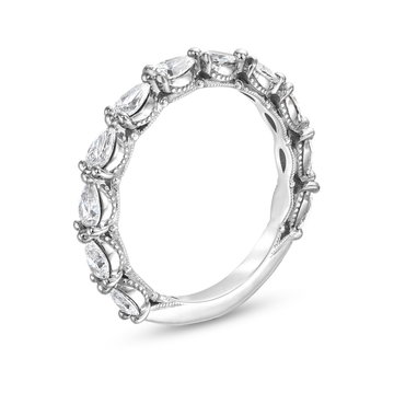Tacori Sculpted Crescent Pear Diamond 3/4 Way Wedding Band In Platinum