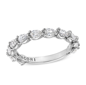 Tacori Sculpted Crescent Pear Diamond 3/4 Way Wedding Band In Platinum