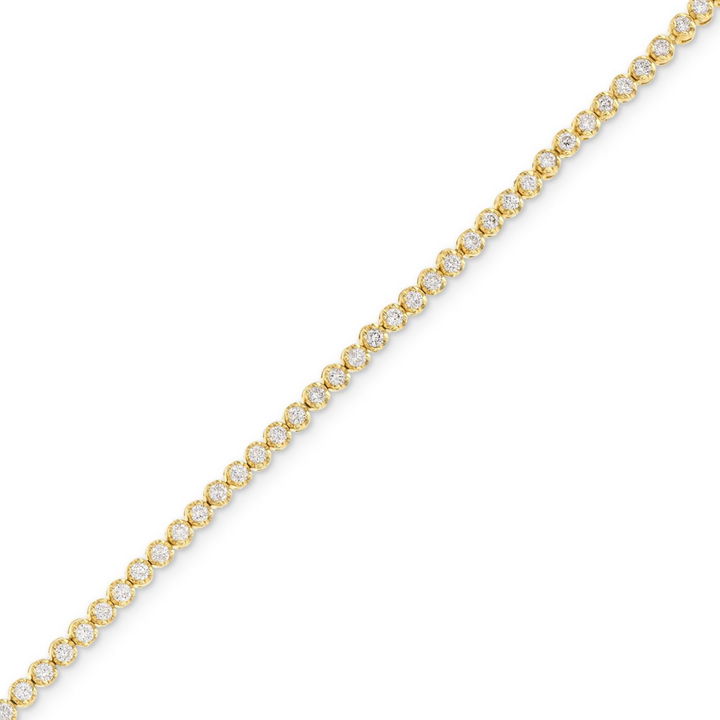 Yellow Gold 14K Tennis Illusion Diamond Bracelet